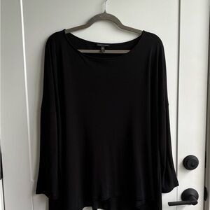 Eileen Fisher Black Oversized 3/4 Sleeve Blouse